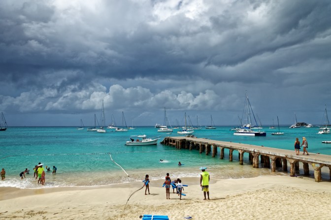 Swimming lessons, Grand Case beach, Saint Martin