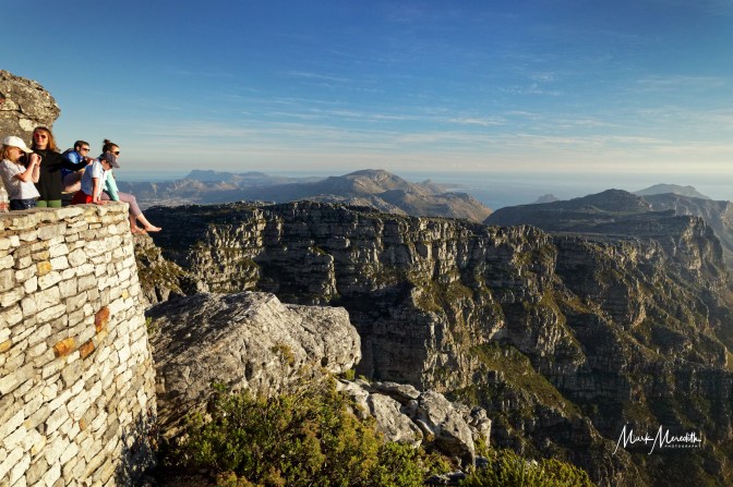 Tourists at a lookout on Table Mountain