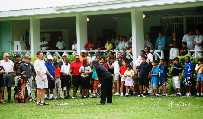 Stephen Ames conducts a golf clinic at Chaguaramas Golf Club