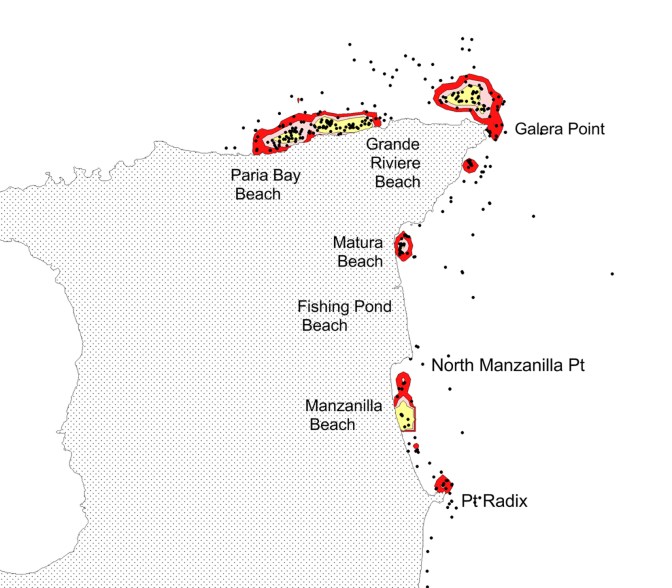 Leatherback turtle hotspots